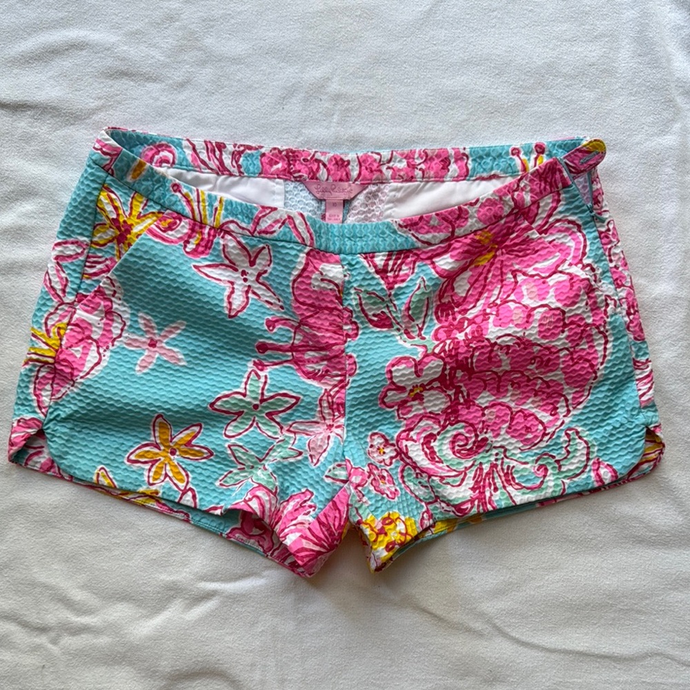 Lily Pulitzer Breakwater Blue Adie Shorts side zipper